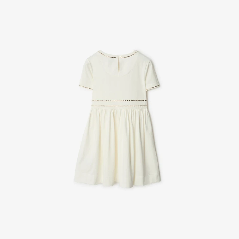 Crystal EKD Cotton Dress in Salt white | Burberry® Official