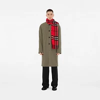 Wide Check Cashmere Scarf in Scarlet | Burberry® Official