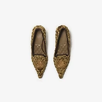 Quilted Velvet Cameo Slippers​ in Linden - Women | Burberry® Official