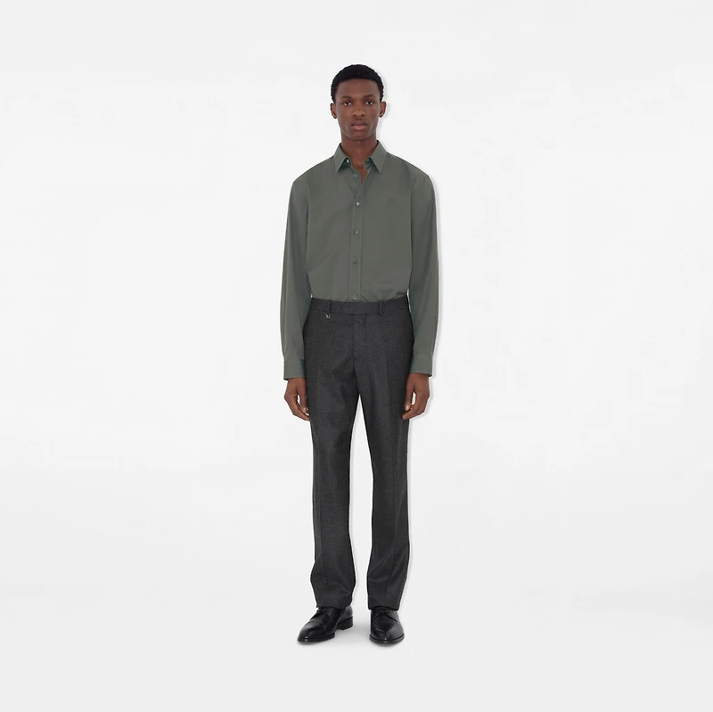 Check Wool Cashmere Tailored Trousers in Loden/highland green - Men | Burberry® Official