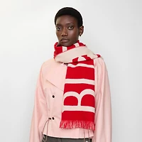 Logo Wool Scarf in Post | Burberry® Official