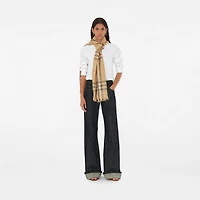 Metallic Wool Silk Scarf in Sand | Burberry® Official