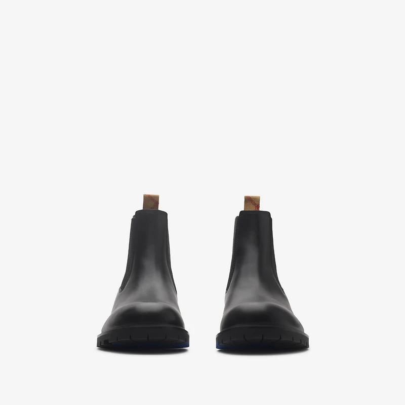Leather Rogue Chelsea Boots in Black - Men | Burberry® Official