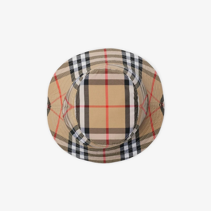 Reversible Cotton Bucket Hat in Sand - Children | Burberry® Official