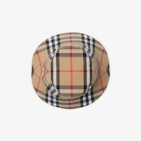 Reversible Cotton Bucket Hat in Sand - Children | Burberry® Official