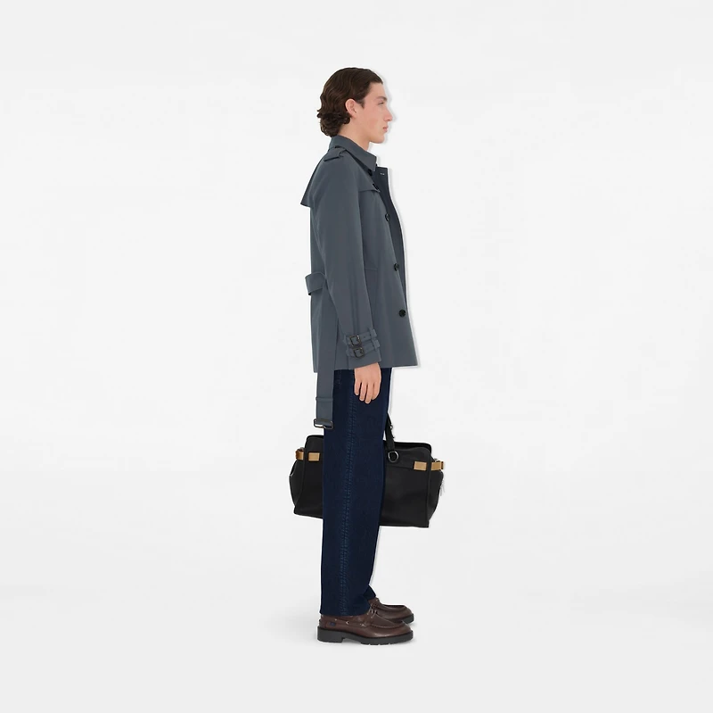Short Gabardine Trench Coat in Magnet - Men | Burberry® Official