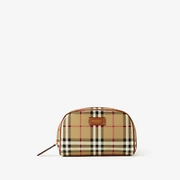 Small Check Travel Pouch in Archive beige - Women | Burberry® Official