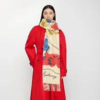 Watercolour EKD Cashmere Scarf in Chalk white | Burberry® Official