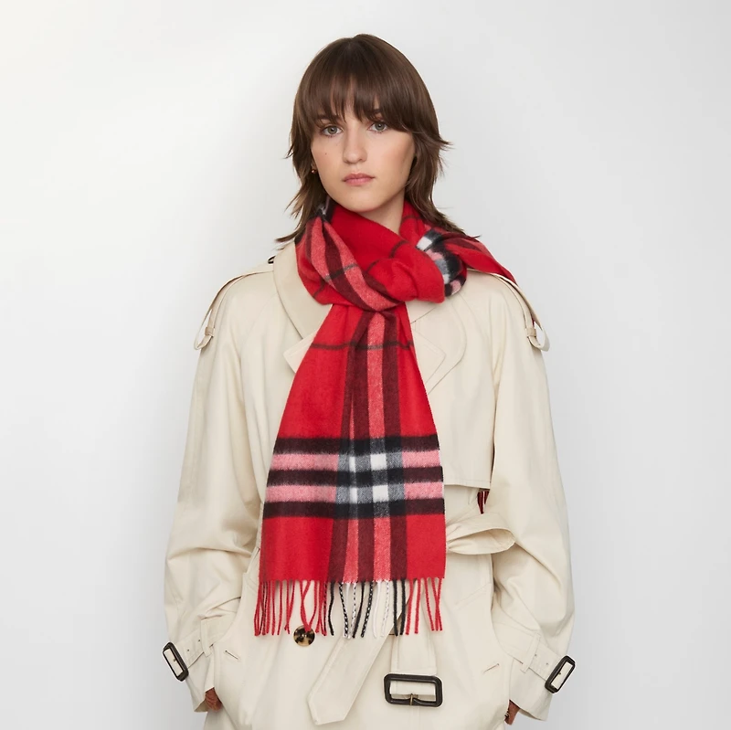 Check Cashmere Scarf in Post | Burberry® Official
