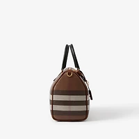 Check Medium Bowling Bag in Dark birch brown - Women | Burberry® Official