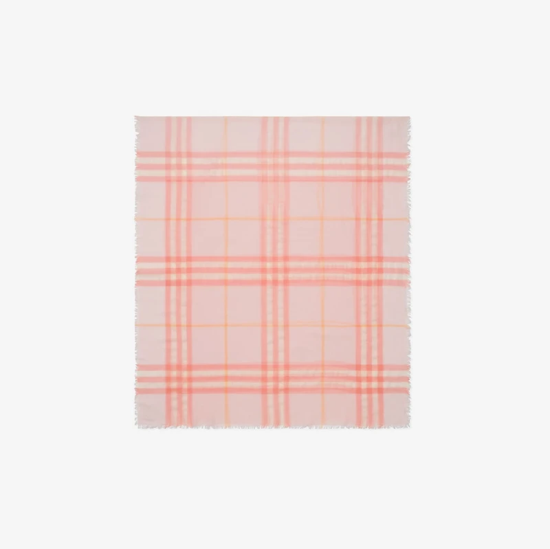 Wide Check Wool Scarf in Sugar | Burberry® Official
