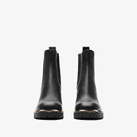 Leather Gravel Heel Chelsea Boots​ in Black - Women | Burberry® Official