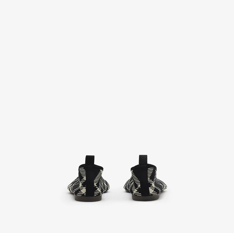 Check Knit Baby Ballerinas in Black/calico - Women | Burberry® Official