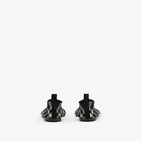 Check Knit Baby Ballerinas in Black/calico - Women | Burberry® Official