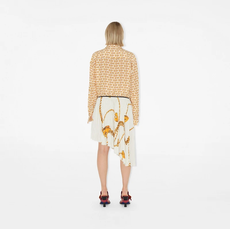 Shield Hardware Jersey Skirt in Gold/white - Women | Burberry® Official
