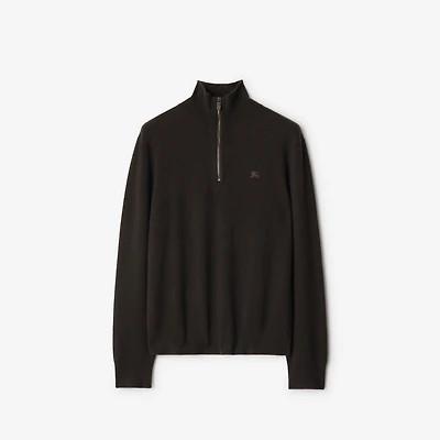 Cashmere Blend Half-zip Sweater in Scorched brown - Men | Burberry® Official