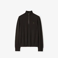 Cashmere Blend Half-zip Sweater in Scorched brown - Men | Burberry® Official