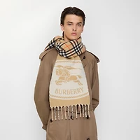 Reversible Knight Stamp Scarf in Sand | Burberry® Official