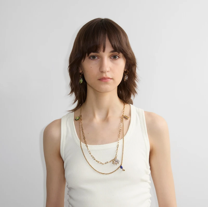 Charm Double Layer Necklace​ in Gold/multicolour - Women | Burberry® Official