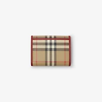 Small Check Folding Wallet in Archive beige/ruby red - Women | Burberry® Official