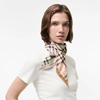 Skinny Contrast Check Silk Scarf in Bow pink/mitten grey | Burberry® Official