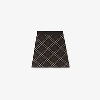 Check Wool Cashmere Skirt in Truffle brown - Women | Burberry® Official