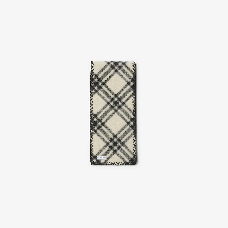 Narrow Check Wool Scarf in Black | Burberry® Official