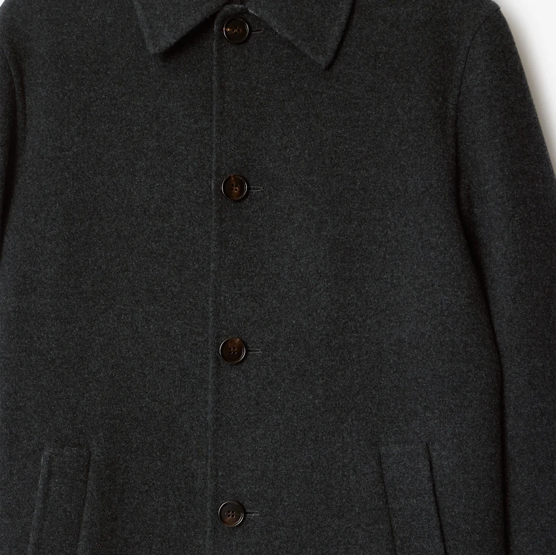 Mid-length Wool Car Coat in Charcoal grey - Men | Burberry® Official