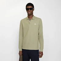 Long-sleeve Cotton Polo Shirt in Glade green - Men | Burberry® Official