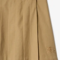 Pleated Cotton Blend Skirt in Sand | Burberry® Official