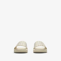 Check Slides in Sesame beige - Women | Burberry® Official