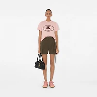 Gabardine Belted Shorts in Military - Women, Cotton | Burberry® Official