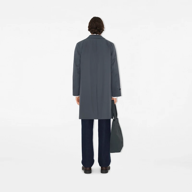 Long Gabardine Car Coat in Magnet - Men, Cotton | Burberry® Official