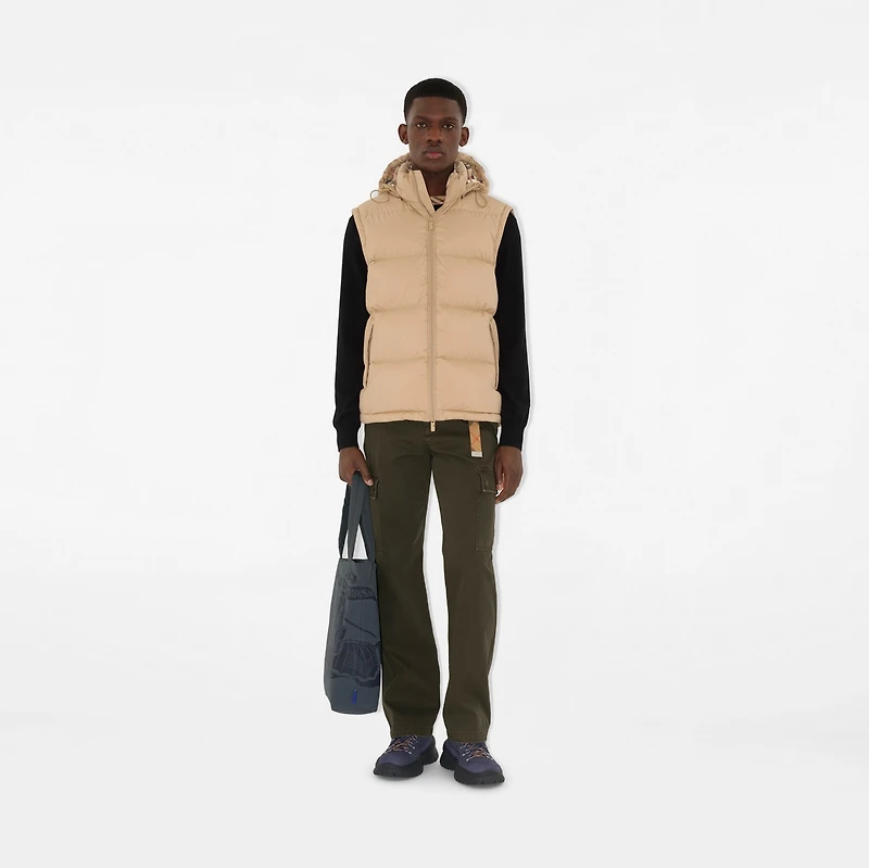 Detachable Sleeve Puffer Jacket in Flax beige - Men | Burberry® Official
