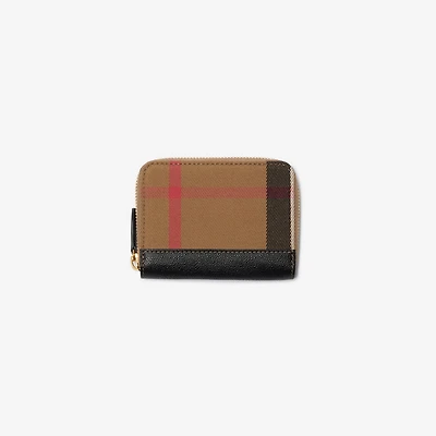 Check Zip Wallet in Black - Women | Burberry® Official