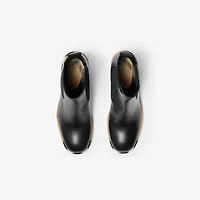 Leather Gravel Heel Chelsea Boots​ in Black - Women | Burberry® Official