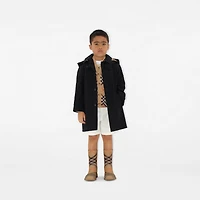 Cotton Hooded Car Coat in Black | Burberry® Official