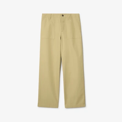 Gabardine Trousers in Dune beige - Men | Burberry® Official