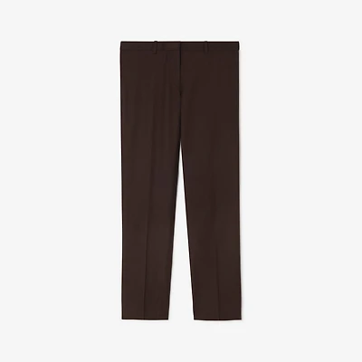 Wool Tailored Trousers in Carbon brown - Women | Burberry® Official