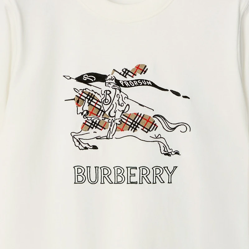 EKD Sketch Cotton T-shirt in Chalk white - Women | Burberry® Official