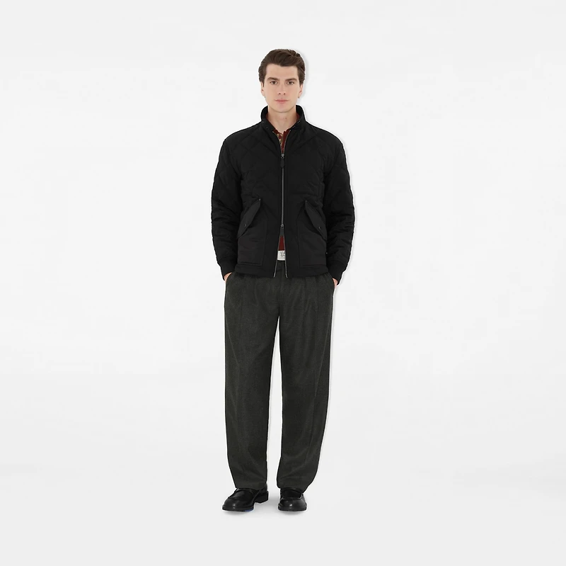 Quilted Thermoregulated Harrington Jacket in Black - Men | Burberry® Official