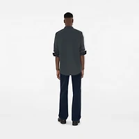 Slim Fit Cotton Shirt in Indigo - Men | Burberry® Official