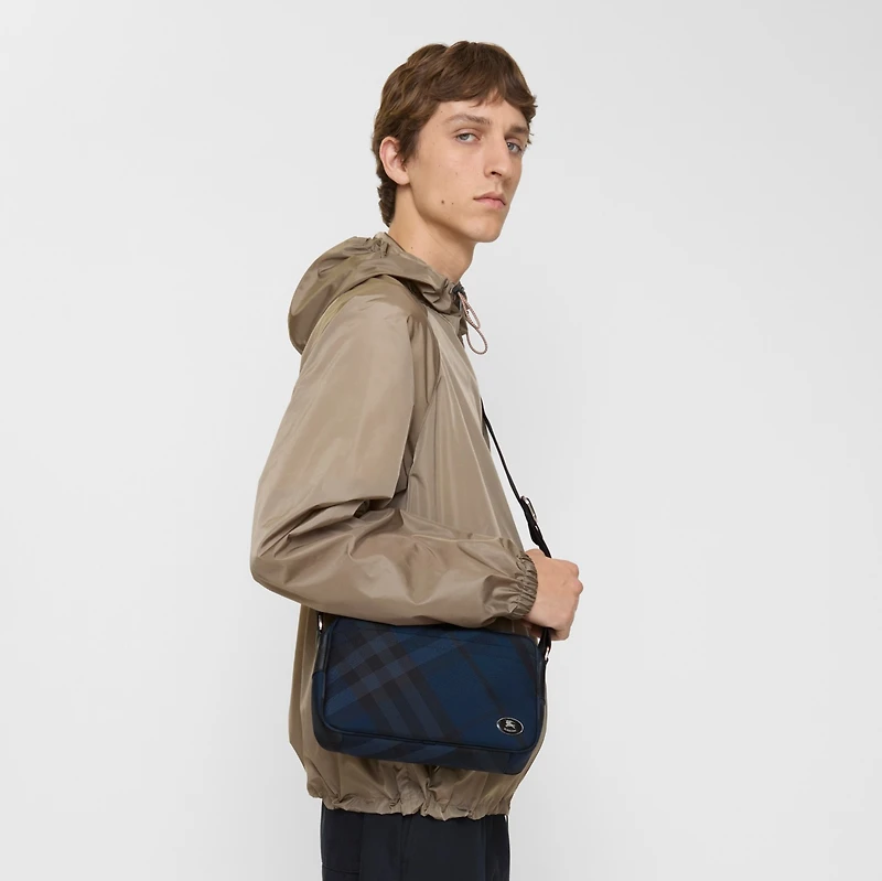 Slim Grid Crossbody Bag​ in Navy - Men | Burberry® Official