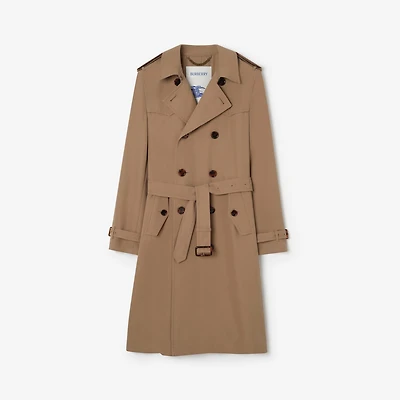 Long Silk Cotton Foxfield Trench Coat in Poplar brown - Men | Burberry® Official