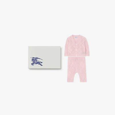 Check Cashmere Two-piece Set in Archive pink - Children | Burberry® Official