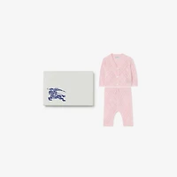 Check Cashmere Two-piece Set in Archive pink - Children | Burberry® Official