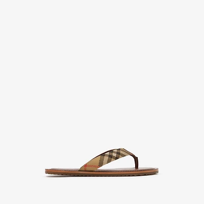 Check Pavilion Sandals in Sand beige - Women | Burberry® Official