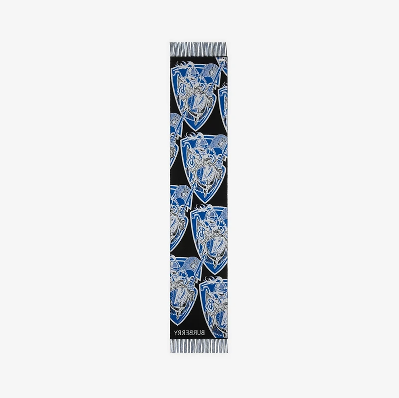 Charging Knight Wool Cashmere Scarf in Knight blue | Burberry® Official