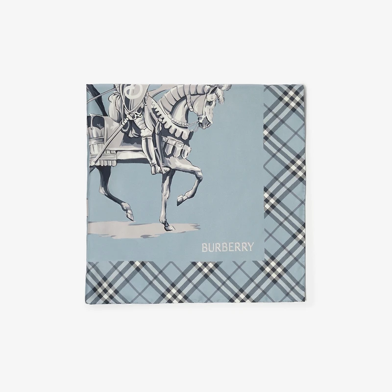 Archive Knight Silk Scarf in Bank blue | Burberry® Official