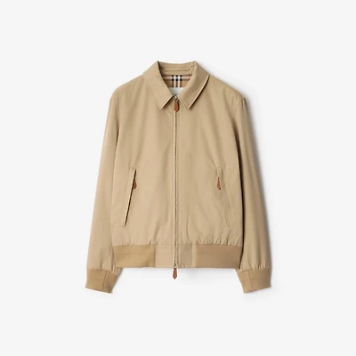 Gabardine Harrington Jacket in Honey beige - Men, Cotton Gabardine | Burberry® Official